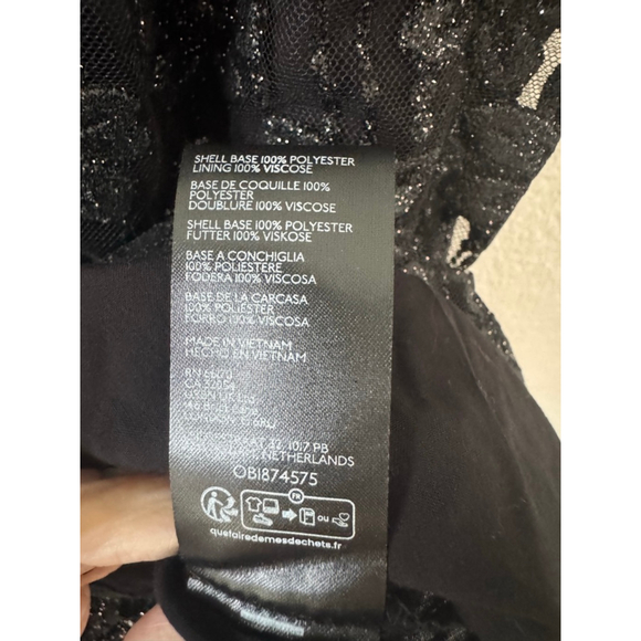 Free People All That Glitters Lace Mini Dress Black Goth Fairy Grunge Large NWOT - Picture 8 of 10